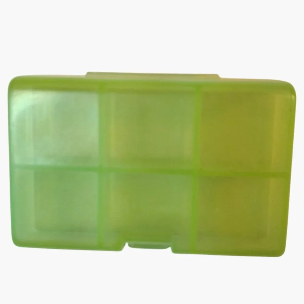 Green Plastic Pill Box Organic 6 Compartments